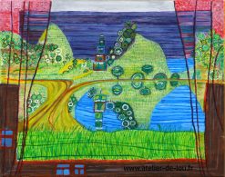 Reproduction d'un tableau de Hunderwasser