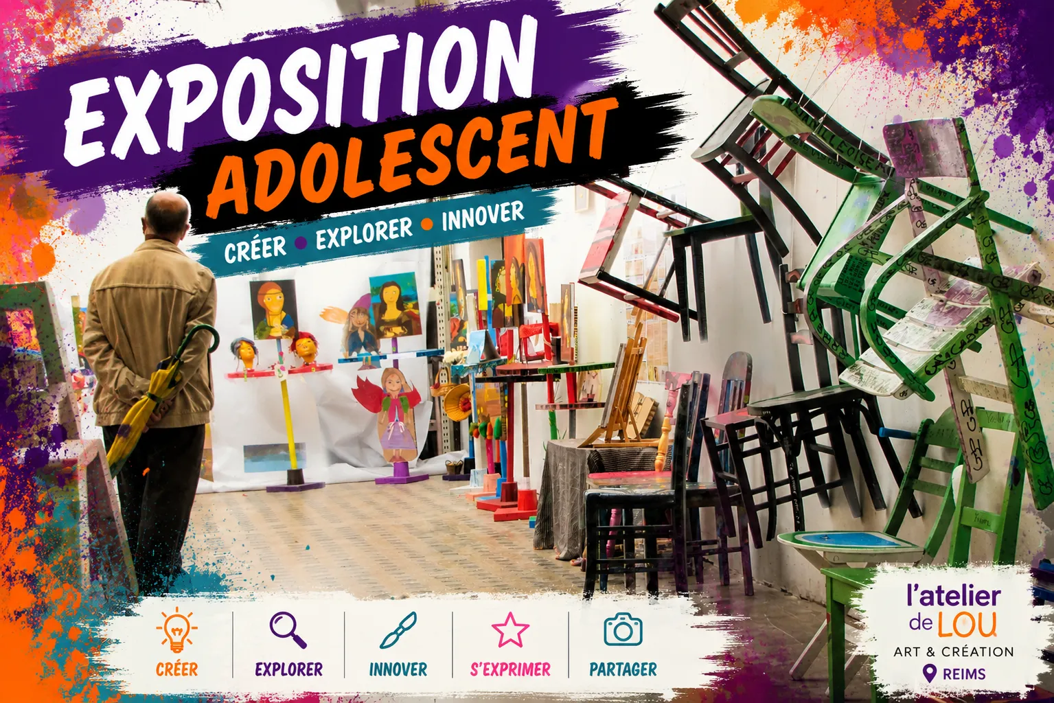 Exposition des créations des adolescents de l'Atelier de Lou à Reims